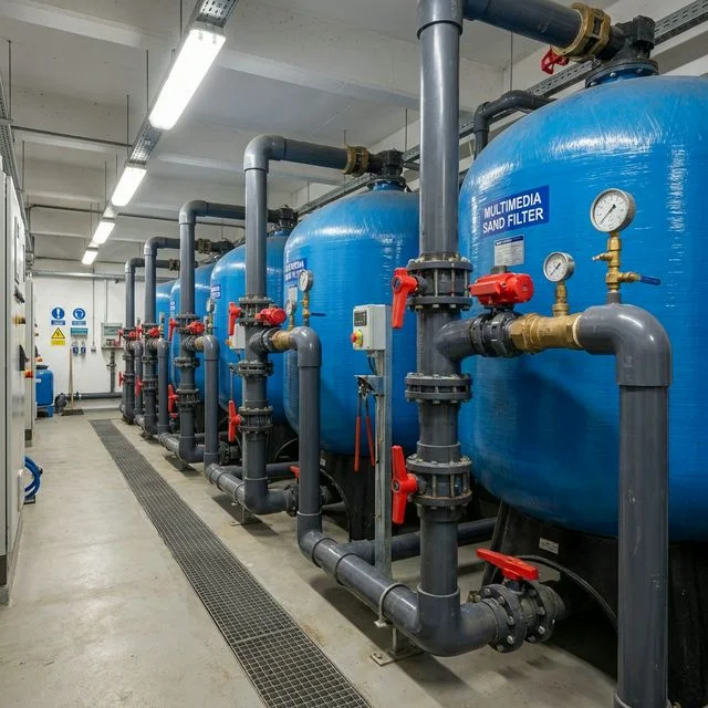 Multimedia filter system water treatment